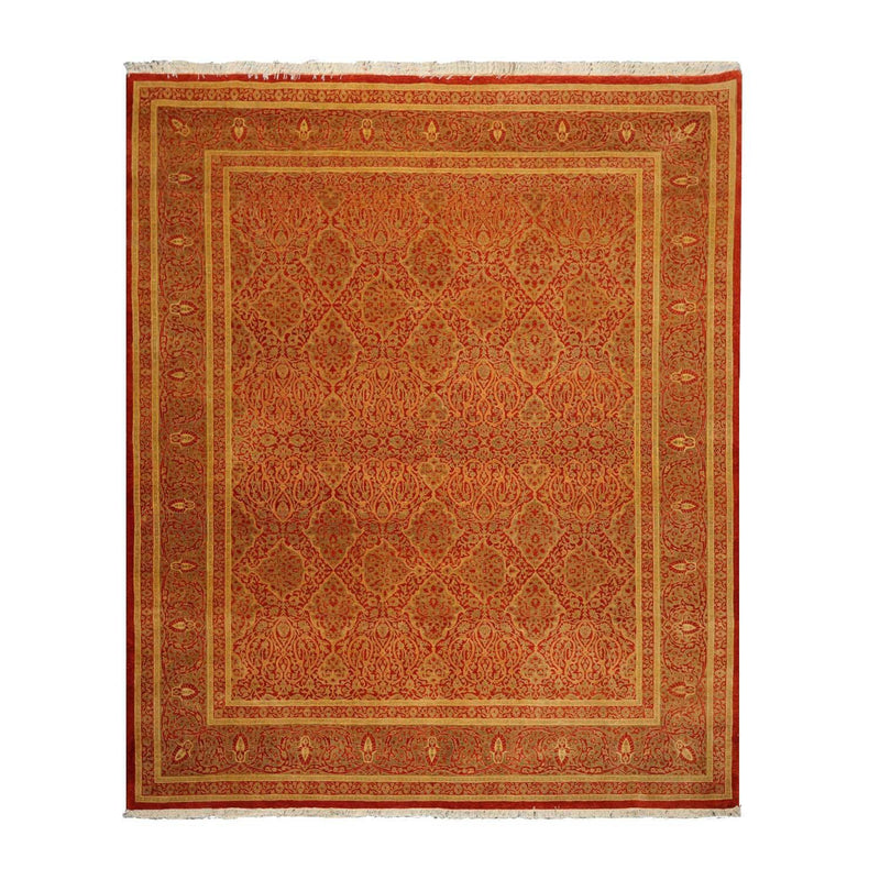 8'2" x 10' 350 KPSI PakPersian Hand Knotted 100% Wool Oriental Area Rug Rust
