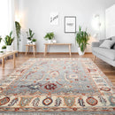 7' 11''x10' 3'' LoomBloom Muted Turkish Oushak Hand Knotted Wool Area Rug Slate, Ivory Color