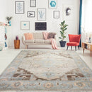 7' 7''x9' 10'' LoomBloom Muted Turkish Oushak Hand Knotted Wool Area Rug Taupe,Beige Color