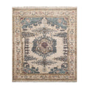 5'2"x6'1" Hand Knotted 100% Wool Muted Turkish Oushak Traditional Oriental Area Rug Beige, Blue Color
