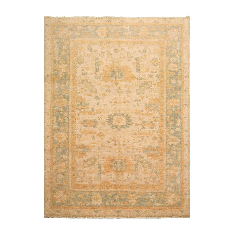5' 9''x8' Hand Knotted Caucasian  100% Wool Traditional Oriental Area Rug Beige, Sage Color