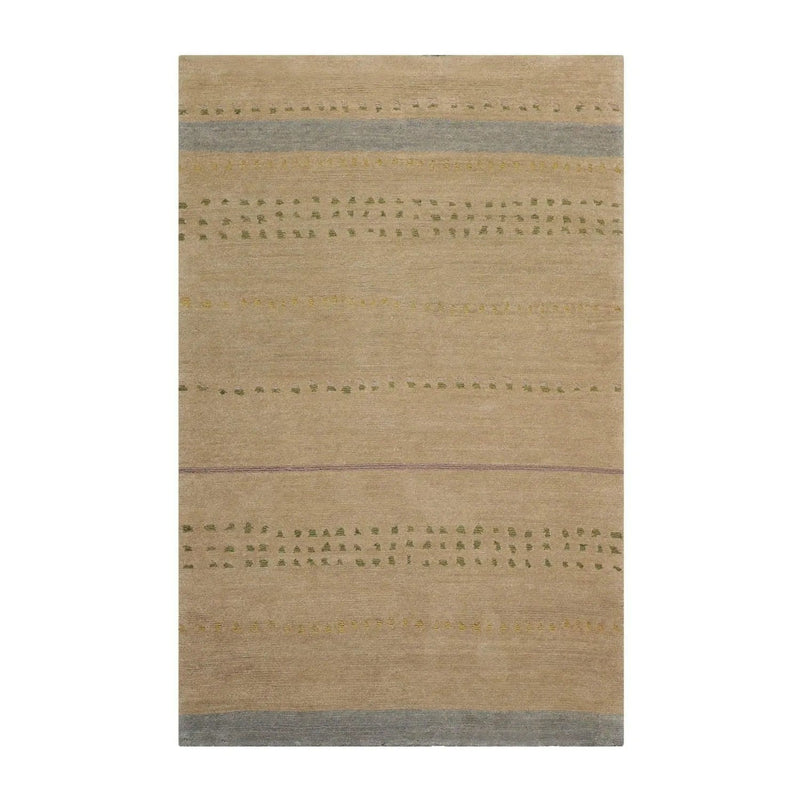 5'7''x8'7'' Hand Knotted Tibetan 100% Wool Tibetan Traditional Oriental Area Rug Moss, Gray Color