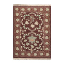 4'2''x6'1'' Hand Knotted Soumak 100% Wool Soumak Traditional Oriental Area Rug Chocolate, Mint Color