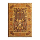 6'2''x8'10'' Hand Knotted 100% Wool Chobi Peshawar Traditional Oriental Area Rug Brown, Gold Color