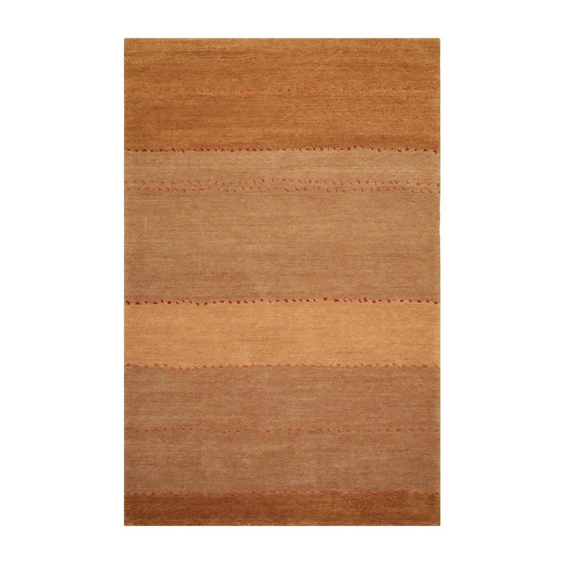 5'6''x8'6'' Hand Knotted Tibetan 100% Wool Tibetan Traditional Oriental Area Rug Raspberry, Camel Color