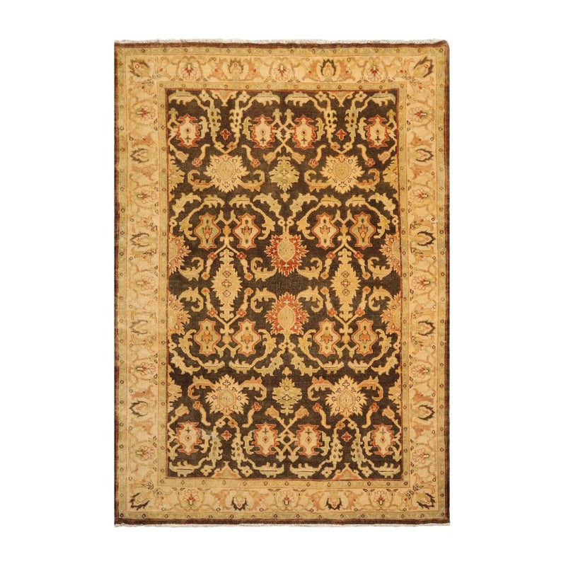 6'x8'10'' Hand Knotted Oushak 100% Wool Oushak Traditional Oriental Area Rug Brown, Beige Color