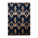 4'1''x6' Hand Knotted Tibetan Wool and Bamboo Silk Tibetan Traditional Oriental Area Rug Navy, Beige Color