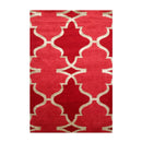 4'1''x6'1'' Hand Knotted Tibetan Wool and Bamboo Silk Kalaty Transitional  Oriental Area Rug Raspberry,Red Color