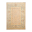 6'x8'9'' Hand Knotted 100% Wool Peshawar Traditional Oriental Area Rug Taupe, Aqua Color
