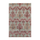 3'9''x5'9'' Hand Knotted Tibetan Wool and Bamboo Tibetan Traditional Oriental Area Rug Gray, Aubergine Color