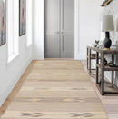 2'3''x9'4'' Hand Knotted Dhurry/ Kilim Flatweave 100% Wool Southwestern Southwestern  Oriental Area Rug Beige, Tan Color Runner