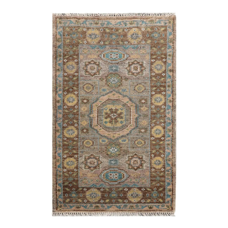3'x5' Hand Knotted Turkish Oushak  100% Wool  Traditional  Oriental Area Rug Gray,Brown Color