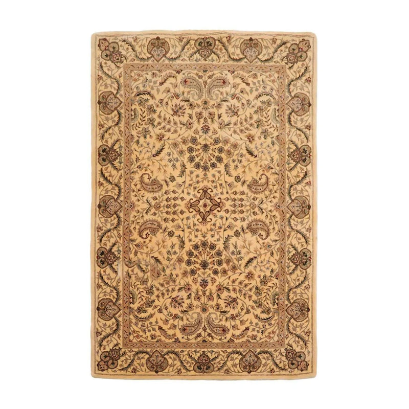 3' 9''x5' 9'' Hand Tufted Hand Made Wool and Silk Nourison Traditional  Oriental Area Rug Vanilla,Tan Color