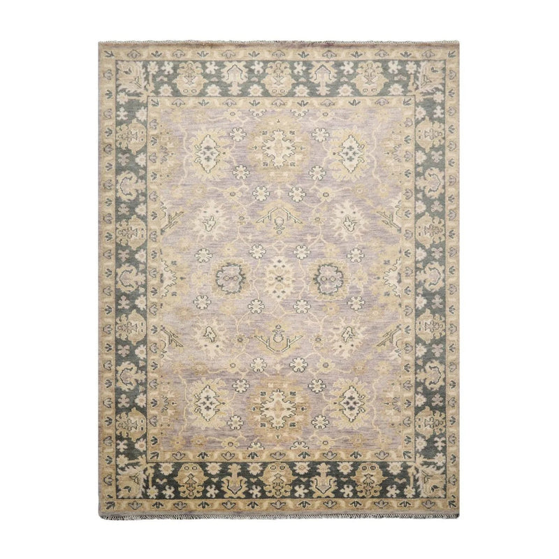 9'x12' Hand Knotted Oushak 100% Wool Transitional Oriental Area Rug Gray, Moss Color