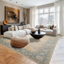 9x12 Gray Hand Knotted Traditional Afghan Oushak Wool Oriental Area Rug