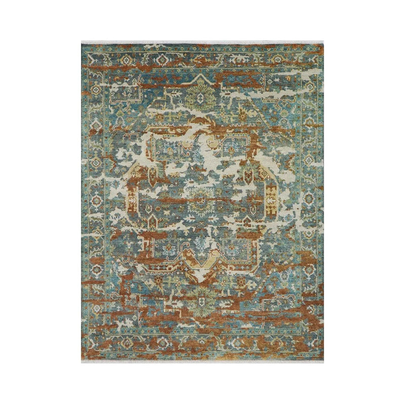 7' 10''x10' 1'' Hand Knotted LoomBloom Muted Turkish Oushak 100% Wool Transitional Oriental Area Rug Beige, Rust Color