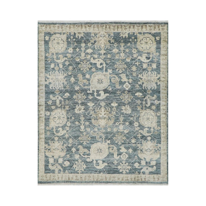 7' 11''x9' 8'' Slate, Gray Hand Knotted LoomBloom Muted Turkish Oushak  100% Wool Transitional Oriental Area Rug
