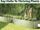 Galvanized Raised Garden Beds Outdoor // 8×2×2 ft Planter Raised Beds for Gardening, Vegetables, Flowers // Large Metal Garden Box (Silver) // Patented Tool-Free Design by GreenHaven Gardens