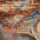 Boho Throw Blanket for Bed 60”x80”, 100% Cotton Woven Blanket for Couch Sofa, Ultra Soft 4-Layer Muslin Quilt with Patchwork Floral Printed, Farmhouse Bed Blanket/Cover for Living Room Decor by CozyNest Decor