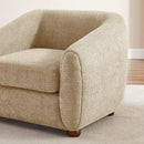 Modern Accent Chair for Living Room, Upholstered Armchair with Linen Fabric, Single Sofa Chair with Solid Wood Legs, Boucle, Camel by CozyNest Decor