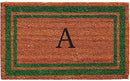 Calloway Mills Green Border 18" x 30" Monogram Doormat, Natural/Green (Letter A) by CozyNest Decor