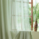 Sutuo Home Boho Sheer Curtains for Kitchen Kid's Room,Crochet Lace Bohemian Hollow Knitted Handmade Tassels Window Treatment Vintage Chic Rod Pocket Farmhouse Drapes, 1 Panel 59" W x 63" L, Mint Green by CozyNest Decor