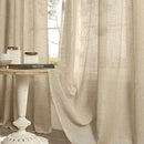 LAMIT Kitchen Linen Curtains 40 Inch Length, Soft Thick Light Filtering Bronze Grommet Window Textured Neutral Sheer Drapes for Cafe/Window/Loft Room, 2 Panels, 34 x 40 Inch, Brown by CozyNest Decor