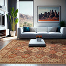 8' 1''x10' 2'' Hand Knotted 100% Wool Peshawar Traditional Oriental Area Rug Tan, Brown Color