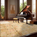 7'10''x9'11'' Hand Knotted 100% Wool Agra Silky Sheen Traditional Oriental Area Rug Beige, Tan Color