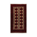 3'3''x5'10'' Red, Charcoal Hand Knotted 100% Wool Traditional Oriental Area Rug