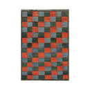3'x4'7'' Orange, Blue Hand Knotted 100% Wool Peshawar Modern & Contemporary Oriental Area Rug
