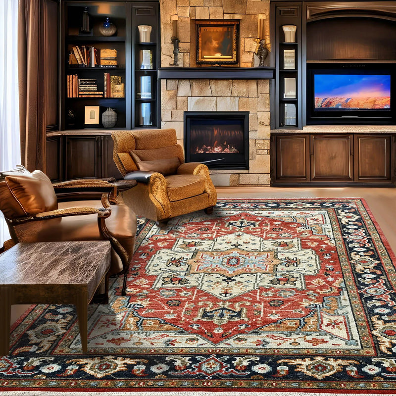 6x9 LoomBloom Ivory, Red Hand Knotted 100% Wool Turkish Oushak Arts & Crafts Oriental Area Rug