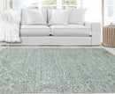 4x6 Tone on Tone Gray Hand Knotted Tibetan Wool/Bamboo Silk Transitional Oriental Area Rug