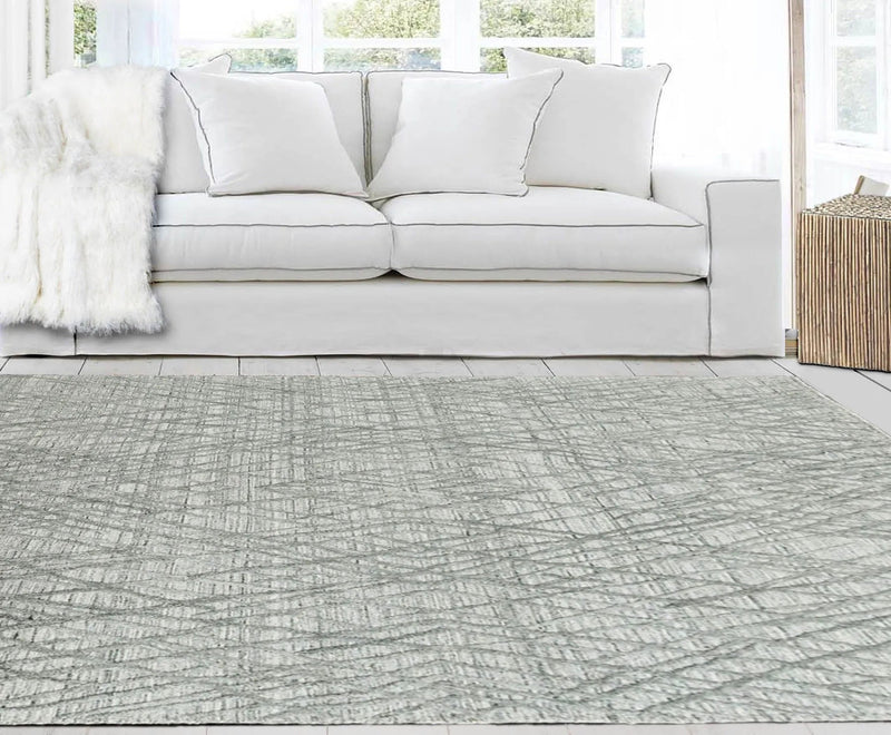 4x6 Gray LoomBloom Hand Knotted Modern & Contemporary Textured Tibetan 100% Wool Oriental Area Rug