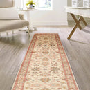 3'1''x22'6'' Runner Beige,Coral Hand Knotted Persian 100% Wool Chobi Peshawar Traditional  Oriental Area Rug
