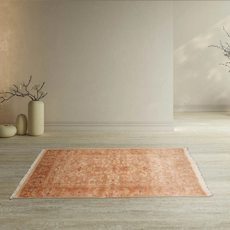 4x6  Beige, Caramel Hand Knotted 100% Wool Chobi Peshawar Traditional Oriental Area Rug