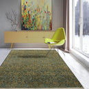 6x9 Green Hand Knotted Tibetan Wool and Silk Michaelian & Kohlberg Traditional Oriental Area Rug