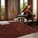 6x9 Aubergine Hand Knotted Tibetan 100% Wool Michaelian & Kohlberg Transitional Oriental Area Rug
