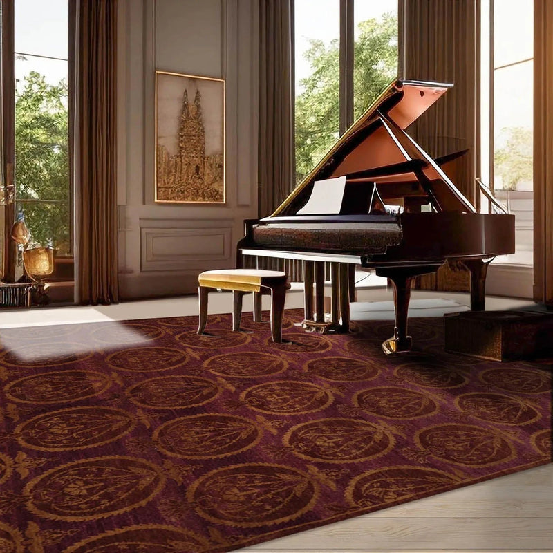 6x9 Aubergine Hand Knotted Tibetan 100% Wool Michaelian & Kohlberg Transitional Oriental Area Rug