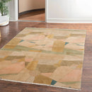 4x6 Beige, Mint Hand Knotted Tibetan 100% Wool Michaelian & Kohlberg Modern & Contemporary Oriental Area Rug