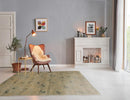 3x5 Moss, Beige Hand Knotted Tibetan 100% Wool Michaelian & Kohlberg Swiss Wash Modern Oriental Area Rug