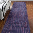 3'2''x10'2'' Runner Blue, Lavander Hand Knotted Tibetan 100% Wool Michaelian & Kohlberg Modern Oriental Area Rug