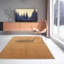 4x6 Light Gold, Blue Hand Knotted Tibetan 100% Wool Michaelian & Kohlberg Transitional Oriental Area Rug