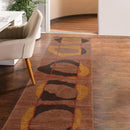 3'3''x11'11'' Runner Rust, Chocolate Hand Knotted Tibetan 100% Wool Swiss Wash Michaelian & Kohlberg Modern Oriental Area Rug