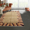 3'11 x 7' Beige, Sage Hand Knotted Tibetan 100% Wool Michaelian & Kohlberg Modern & Contemporary Oriental Area Rug