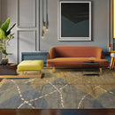 6x9 Gray Hand Knotted Tibetan Wool and Silk Tufenkian Modern & Contemporary Oriental Area Rug