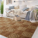 4x6 Brown Hand Knotted Tibetan 100% Wool Michaelian & Kohlberg Modern & Contemporary Oriental Area Rug