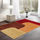 3x5 Michaelian & Kohlberg Hand Knotted Contemporary Abstract Wool Oriental Area Rug Red