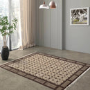 5x8 Beige Hand Knotted Tibetan Art Deco Trellis Wool Oriental Area Rug