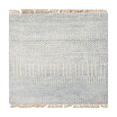 2'x2' Ivory Hand Knotted Tibetan Modern  Wool and Bamboo Silk Oriental Area Rug